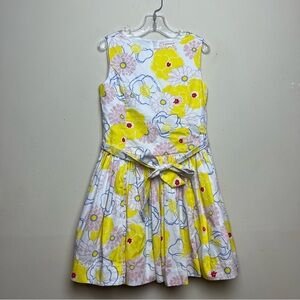 J. Crew Crewcuts Girls White floral sleeveless Sundress Yellow Pink Blue Poppy 6